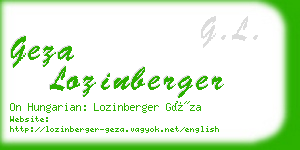 geza lozinberger business card